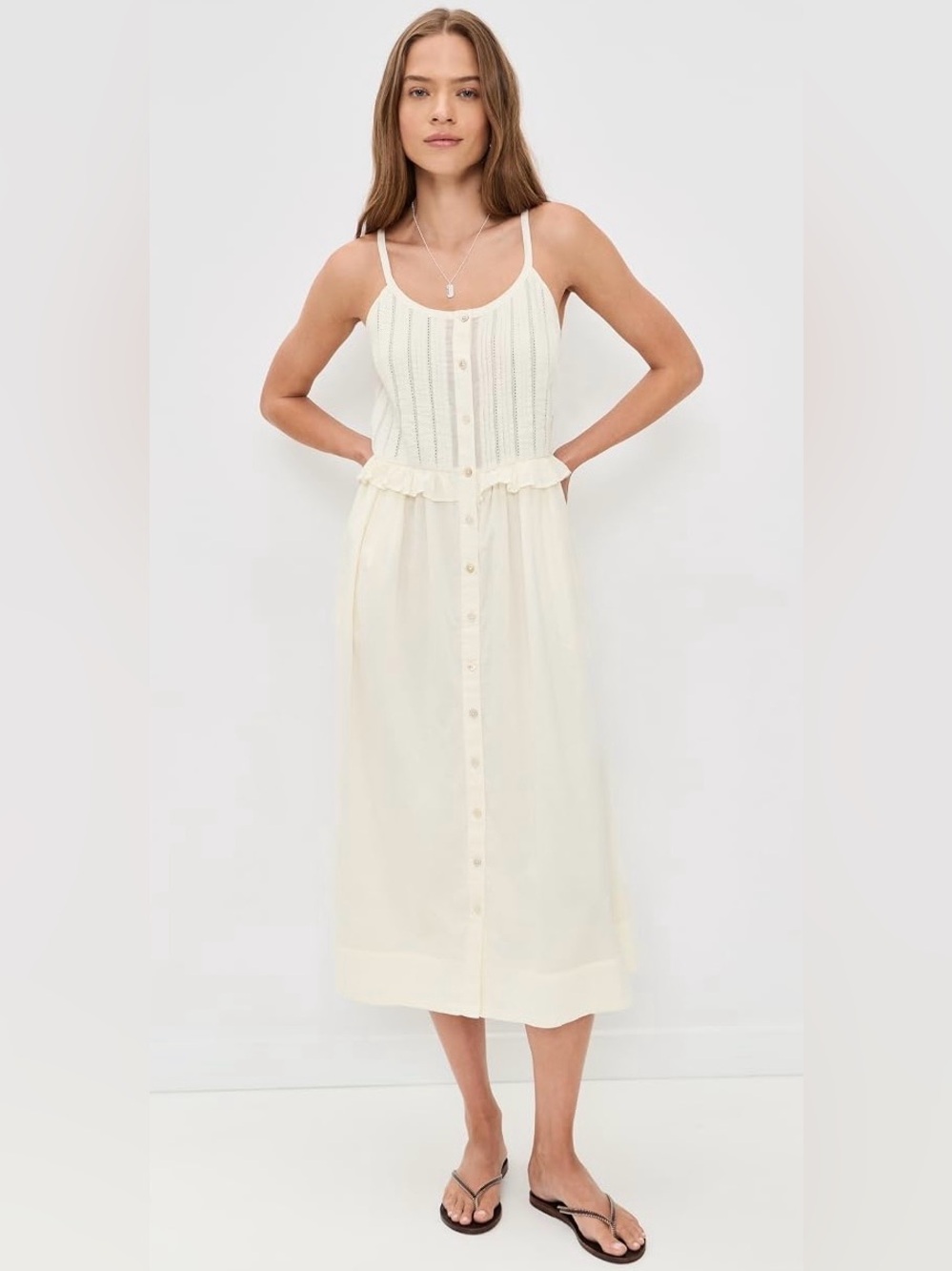 Sea Alberte Solid Tank Dress in White